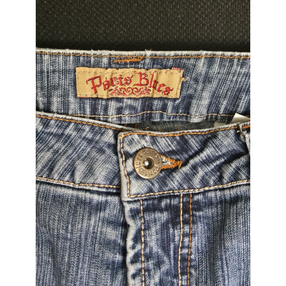PARIS BLUES Women's Light Wash Denim Jeans Straight Leg Rise Cropped SZ 7, 28x21 - Picture 2 of 16